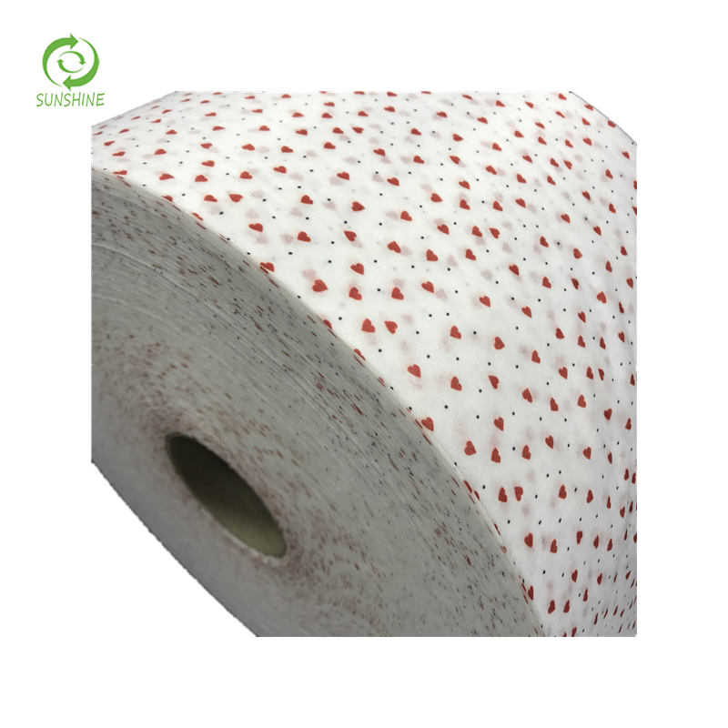 Heart pattern Spunlace 20-50 gsm pp nonwoven fabric roll for Christmas and New Year