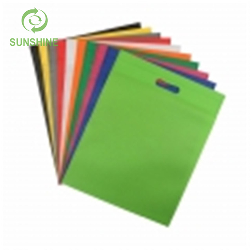 Colorful 100%pp Spunbond Nonwoven D-cut Nonwoven Shopping Bags