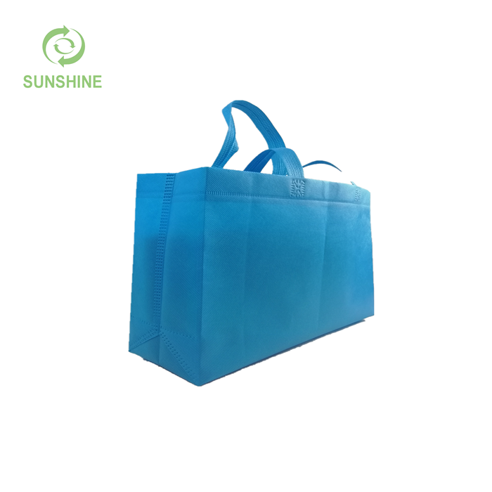 Factory Price Foldable 100%pp Spunbond Tote Handle Nonwoven Fabric Shopping Bags with Logos