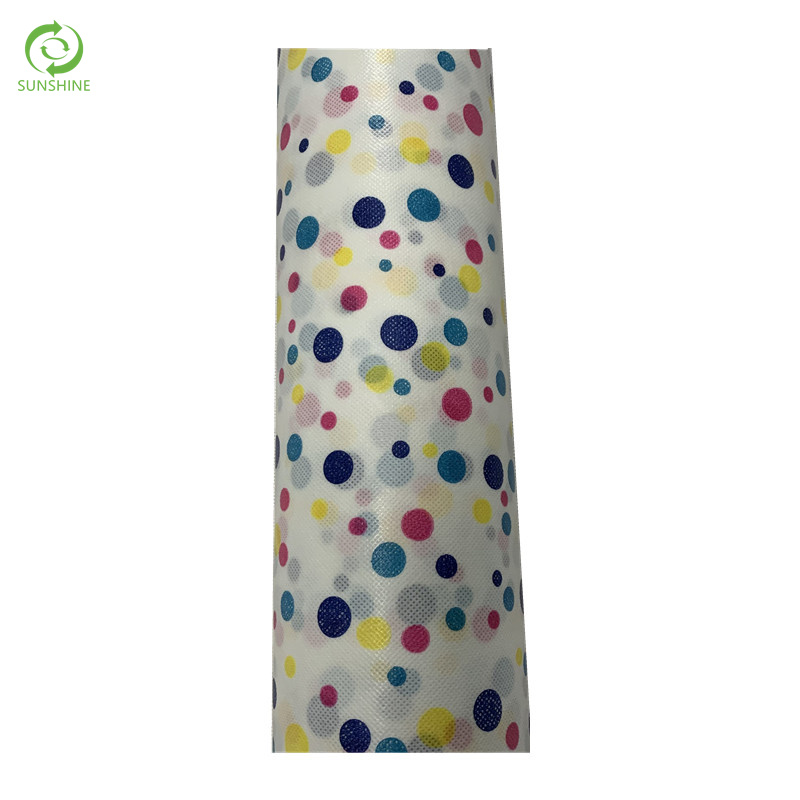 Printed PE Coated nonwoven table cloth fabric waterproof/oilproof tablecloth fabric