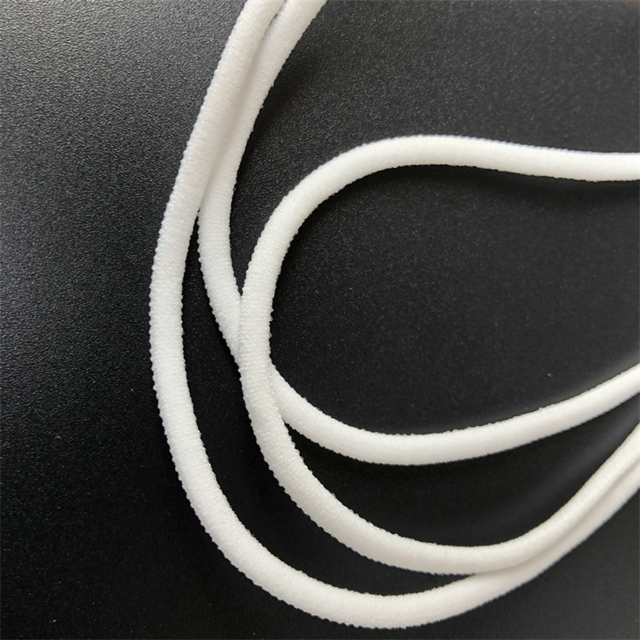 White elastic rope for nonwoven material round earloop 